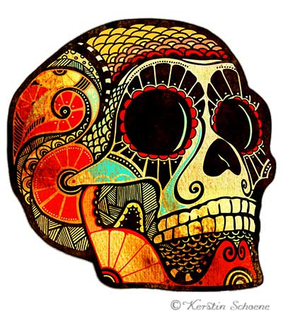 Kerstin Schoene, skull, Schädel, Skelett, tattoo