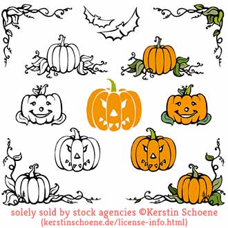 pumpkin, halloween, vector, stock, set, collection,
